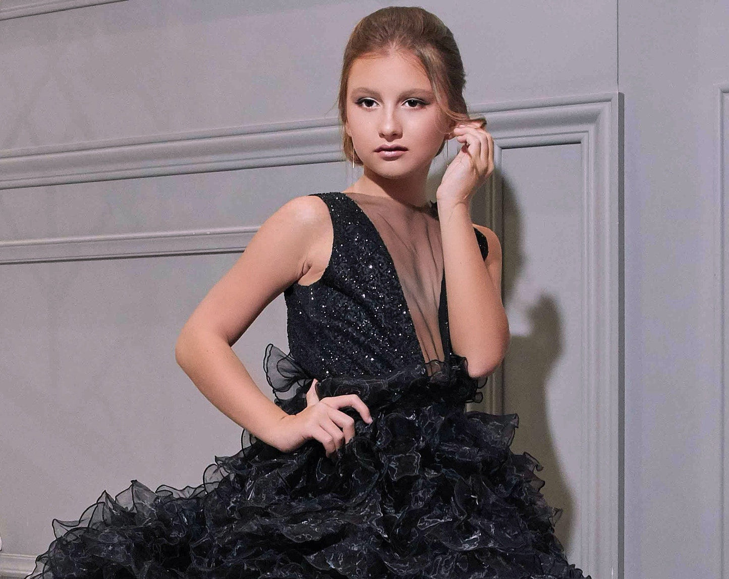 VIVIAN BLACK ORGANZA DRESS