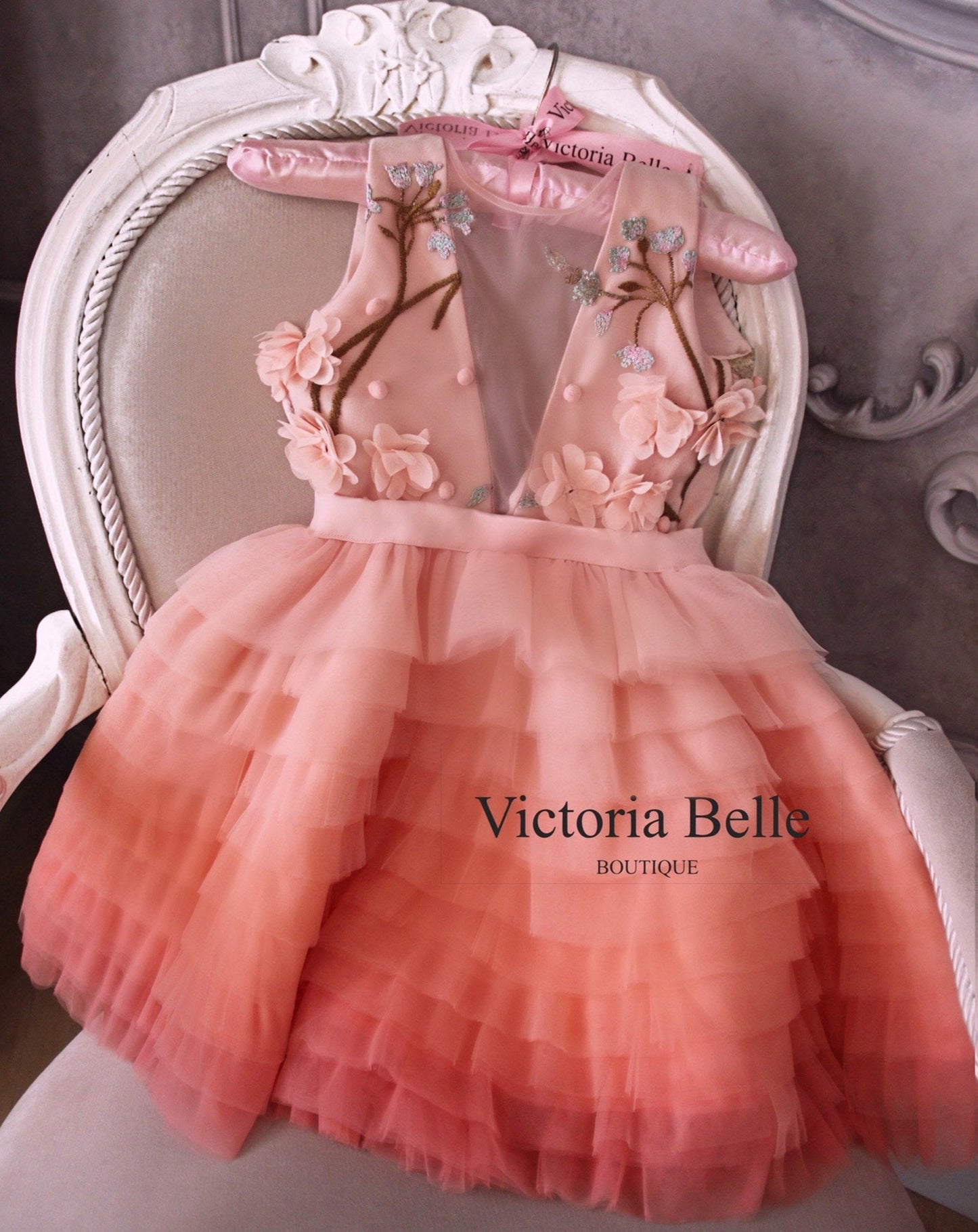 MARRY CORAL TULLE DRESS