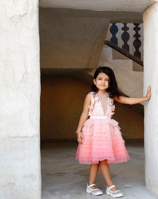 MARRY CORAL TULLE DRESS